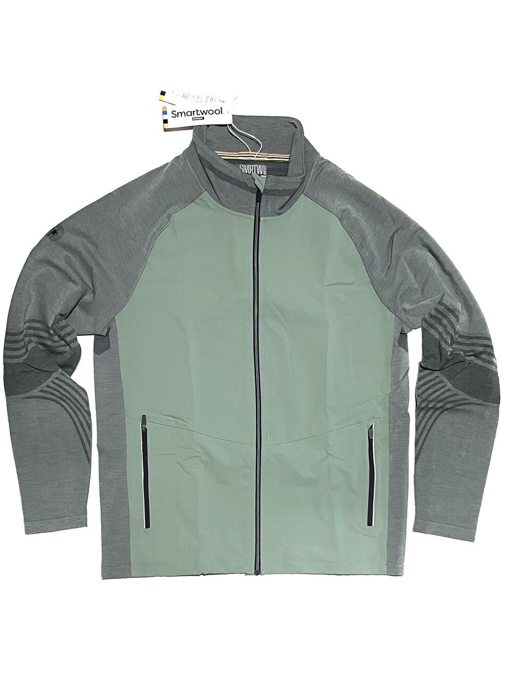 Smartwool Mens Intraknit Active Full Zip Jacket Sz M MEDIUM Merino LEAD GREY NWT